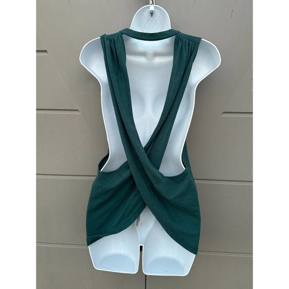 Free People Movement No Sweat Cross Back Crew Neck Tank Top Locust Green Size S - Picture 7 of 9